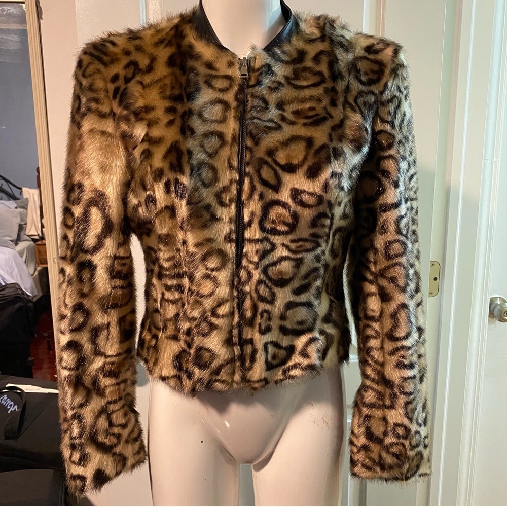 Bebe faux cheetah fur jacket from 09
